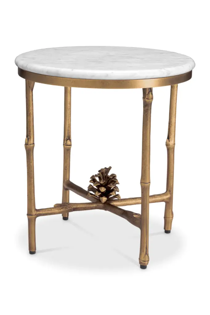 Marble Art Deco Side Table Luxury Nightstand Eichholtz Pigna