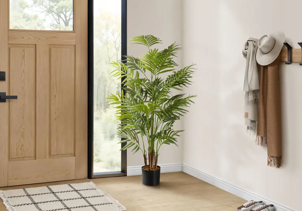 47" Tall, Artificial Plant, Areca Palm Tree, Indoor, Faux, Fake, Floor, Greenery, Potted, Real Touch, Decorative - Green /...