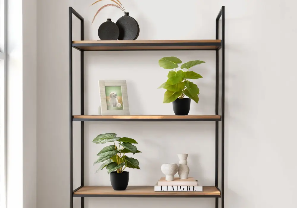 13" Tall, Artificial Plant, Epipremnum, Indoor, Faux, Fake, Table, Greenery, Potted, Decorative place 2) - Green / Black
