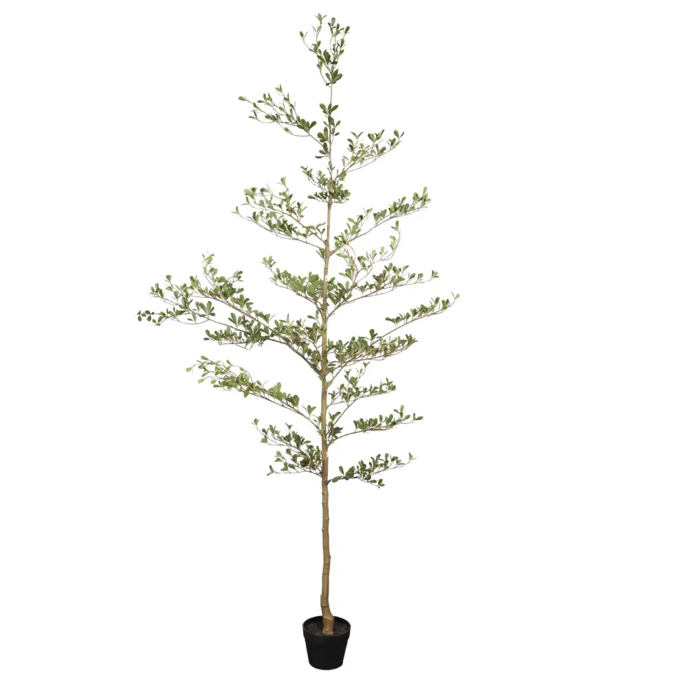 7Ft Artificial Olive Tree Pot, Realistic Tall Fake Plant Indoor Decoration - Mint Leaves