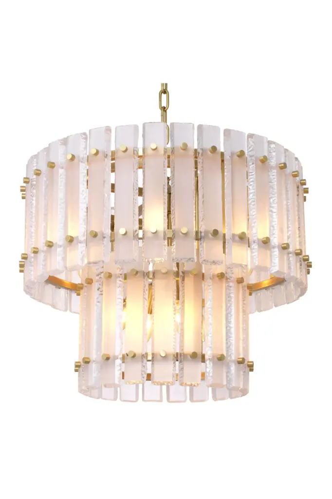 Frosted Glass Plates Chandelier Eichholtz Blason Unique Ceiling Light