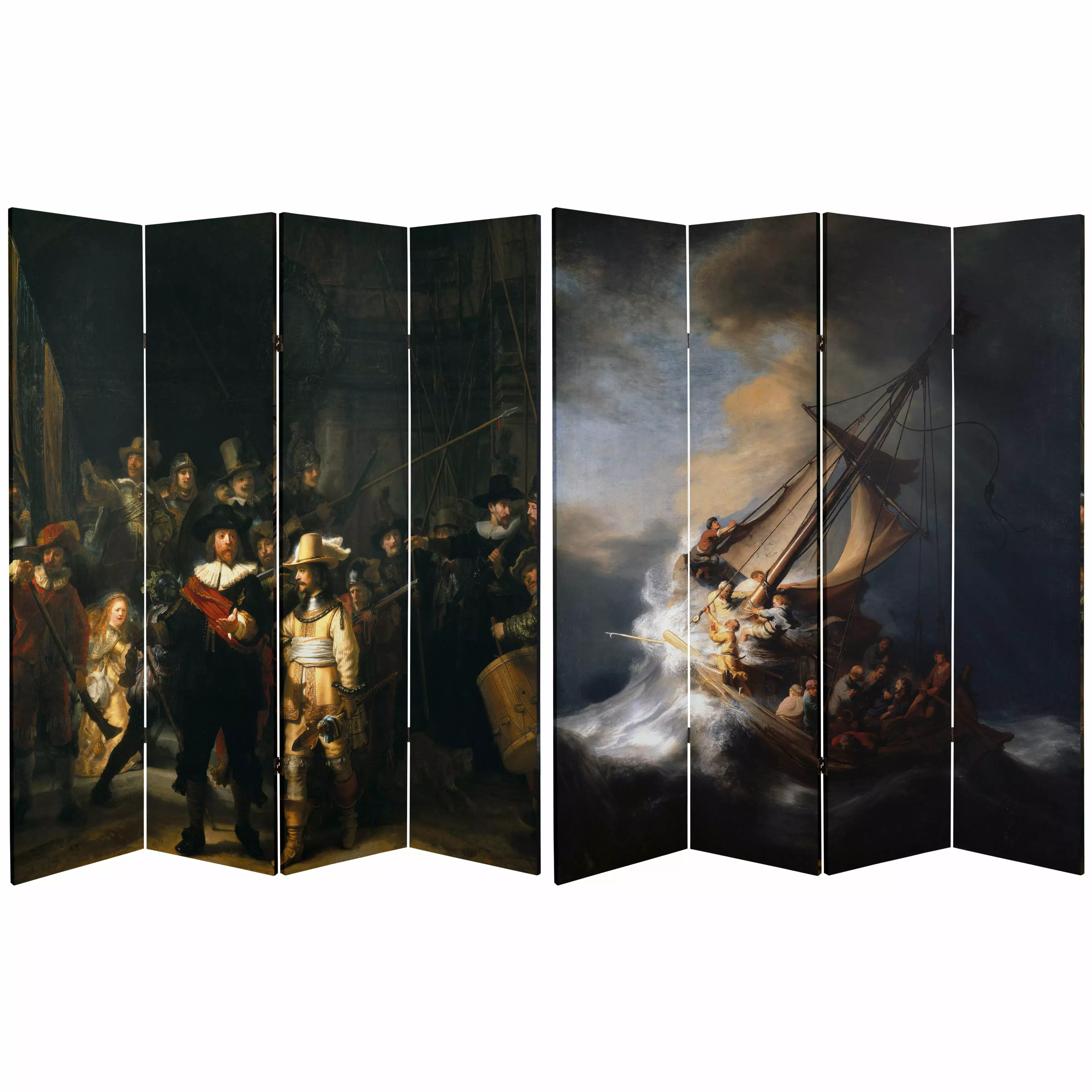 6 ft. Tall Double Sided Works Rembrandt Canvas Print Screen Room Divider Oriental Furniture