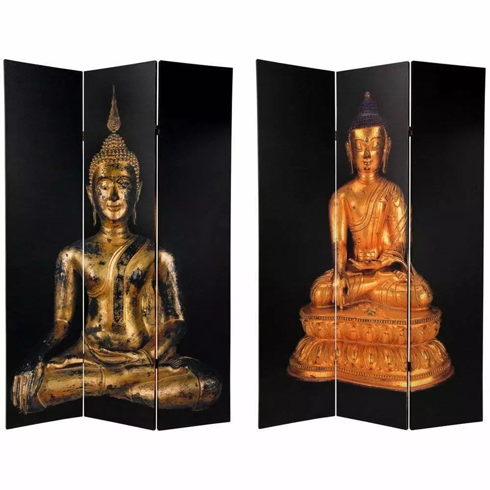 Handmade 6 Foot Canvas Thai Buddha Room Divider Spiritual and Decorative Use Bed Bath & Beyond