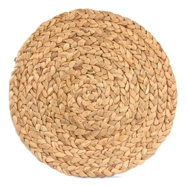 Braided Water Hyacinth Round Placemat - Real