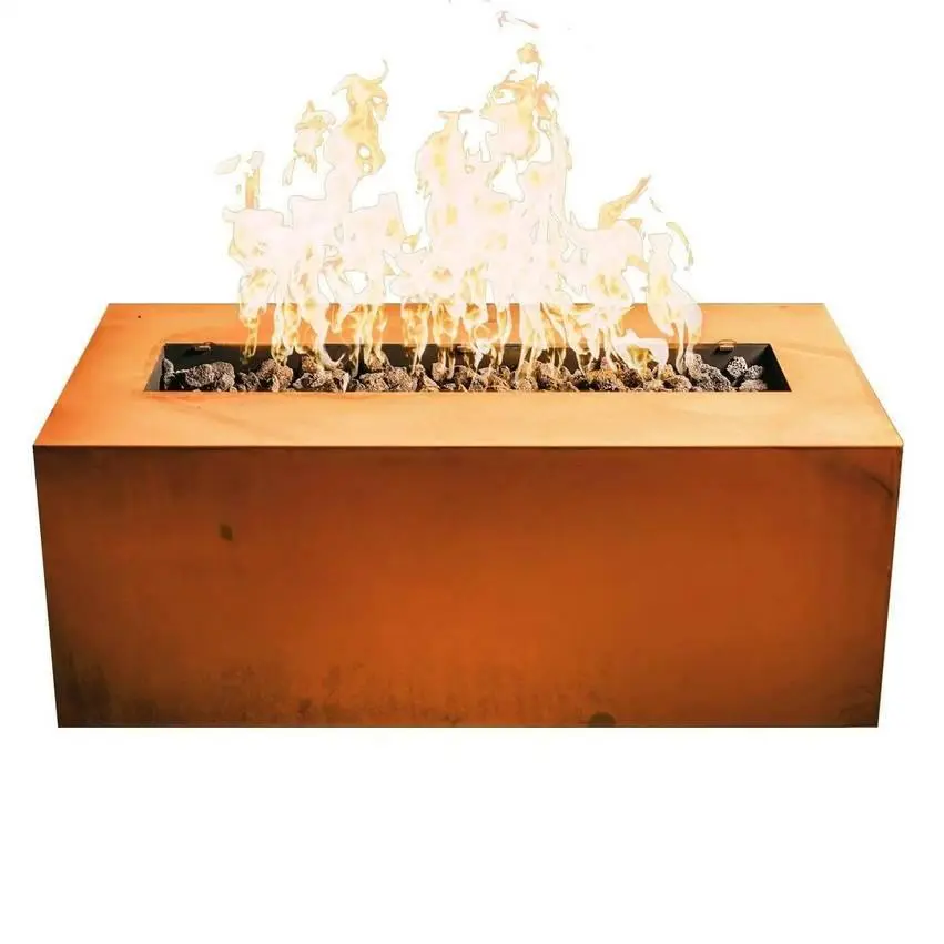 Fire Pit Art - Linear 72" Carbon-weave Steel Fire Pit