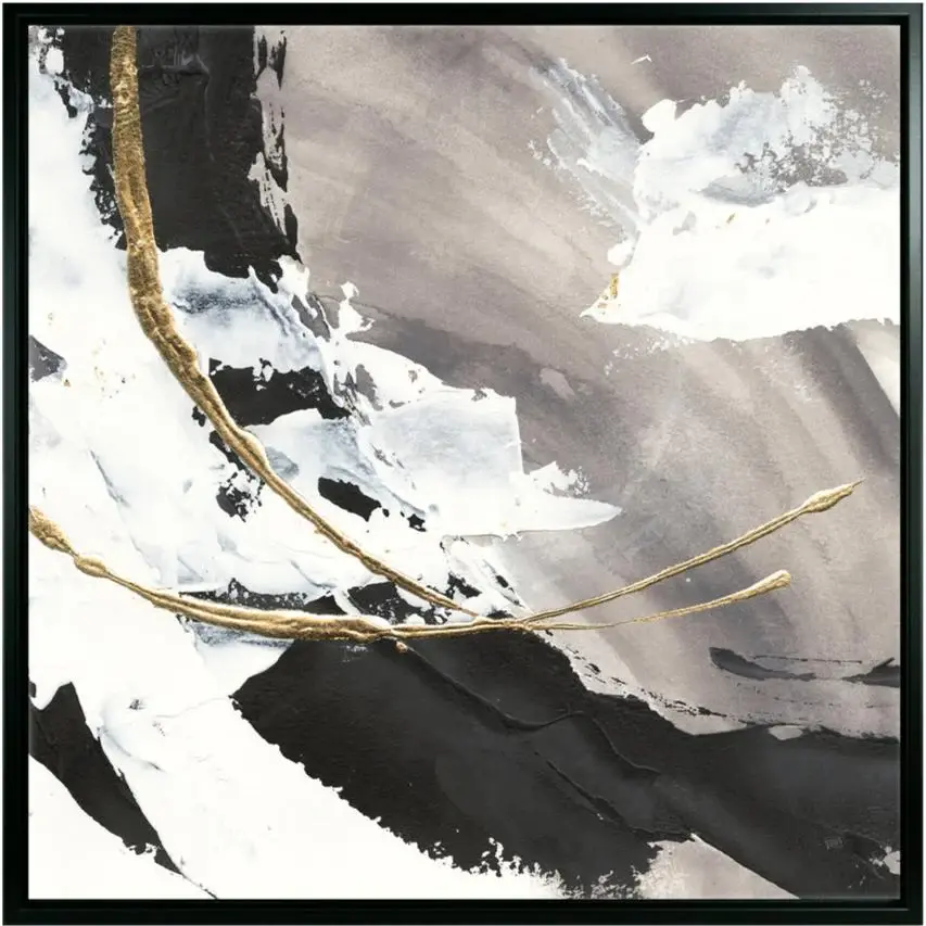 Gilded Arcs I' - Framed Sailcloth - 81.5x81.5cm