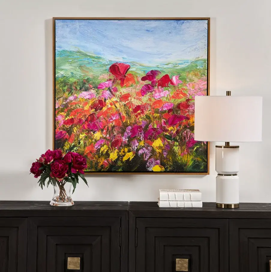 Red Poppy Framed Canvas