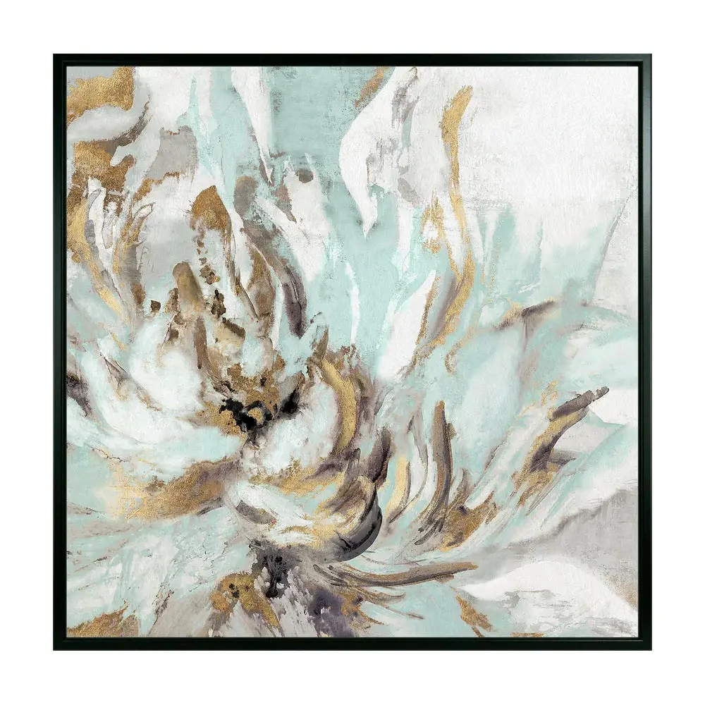Touch Teal I' - Framed Sailcloth - 94x94cm