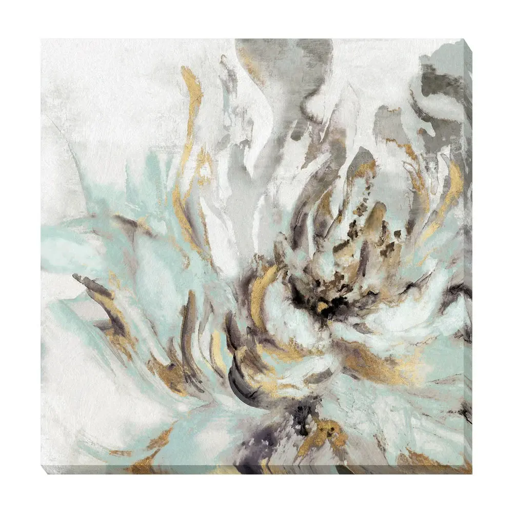 Touch Teal II' - Wrapped Canvas - 90x90cm