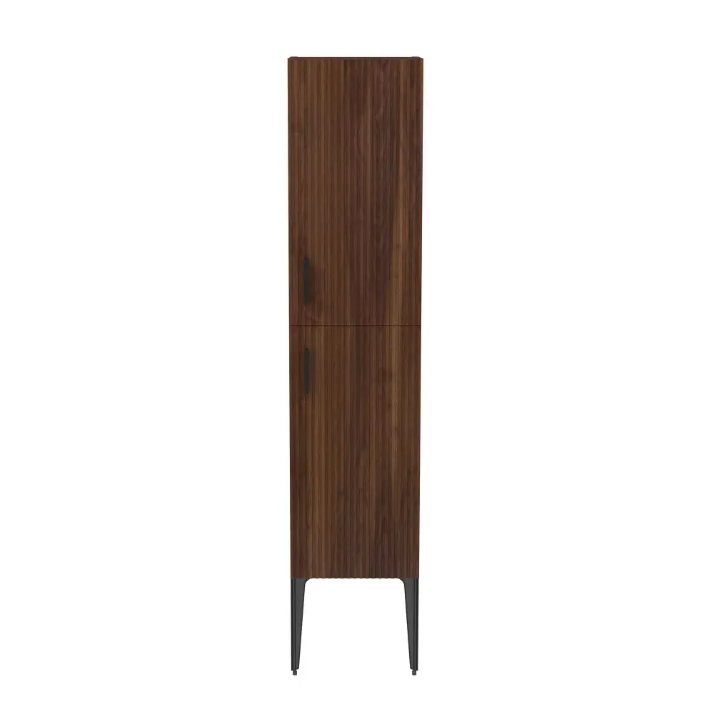 Wall-Mounted Linen Cabinet Fluted Front, 14" (Hazelnut)