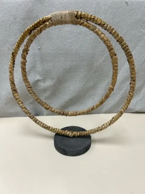 2 WOVEN CIRCLES SCULPTURE Hanging Hardware