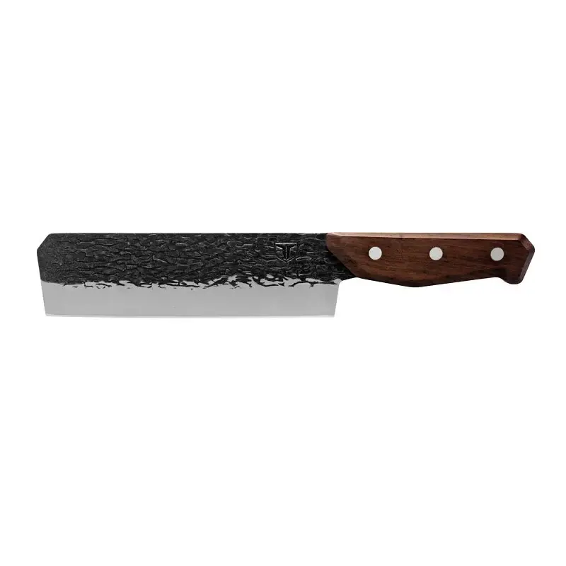 True PrimalForge Series TRU-FXK-0008 Nakiri Knife, Stainless Steel Blade, Wood Handle