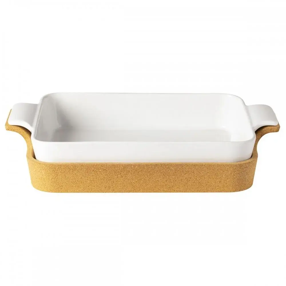 Ceramic Coated Ensemble Rectangular Baker Cork Tray