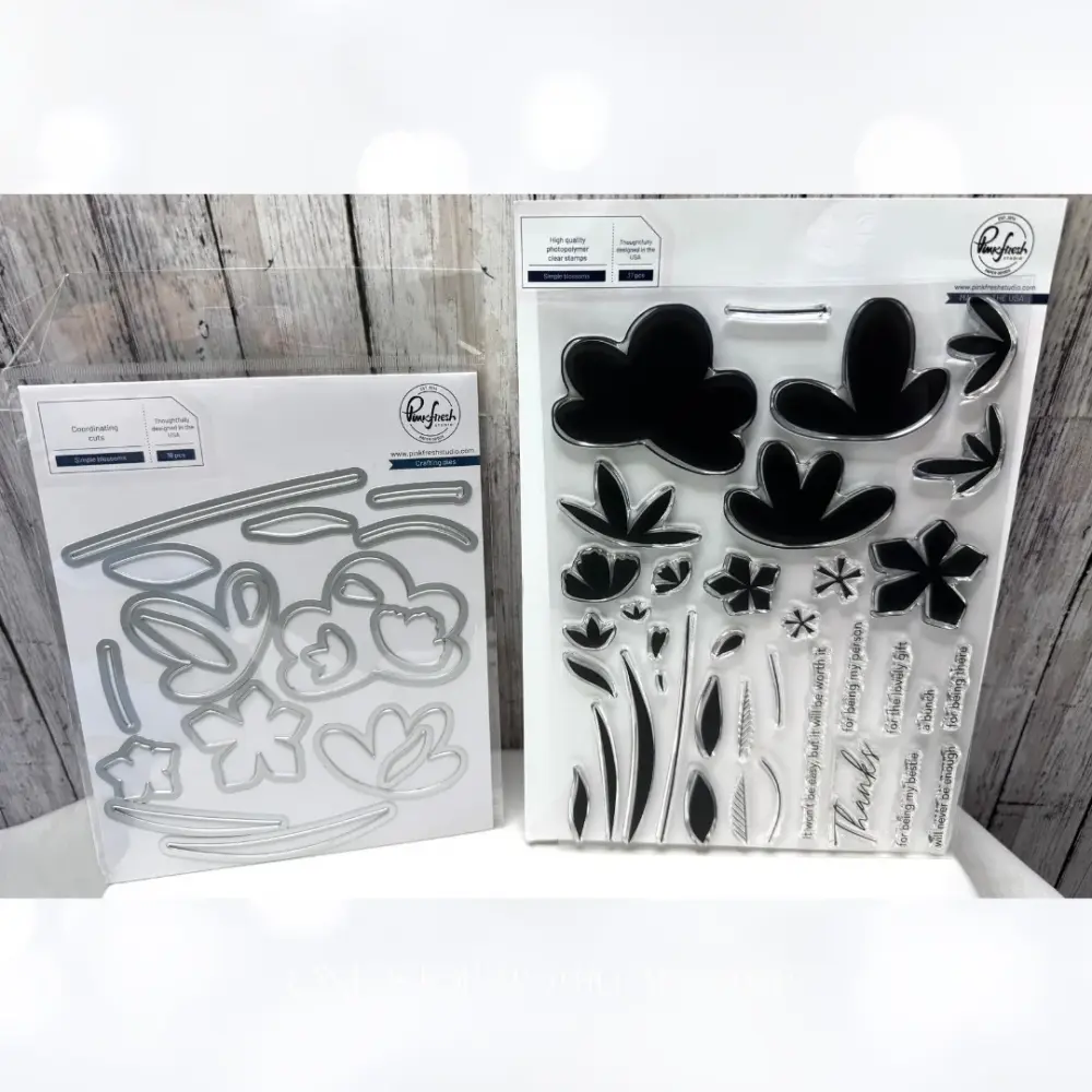 PInkfresh SIMPLE BLOSSOMS Flowers Tpr Stamps & Dies
