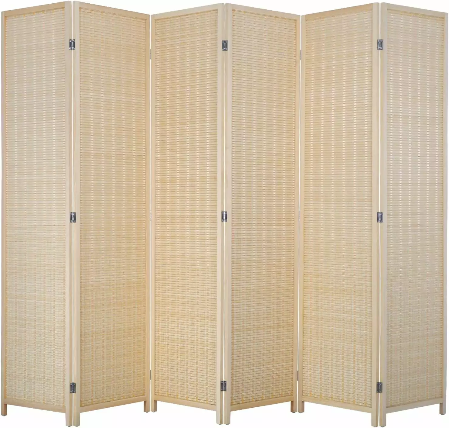 FDW Bamboo Room Divider Wall Folding Privacy Screen Bedroom