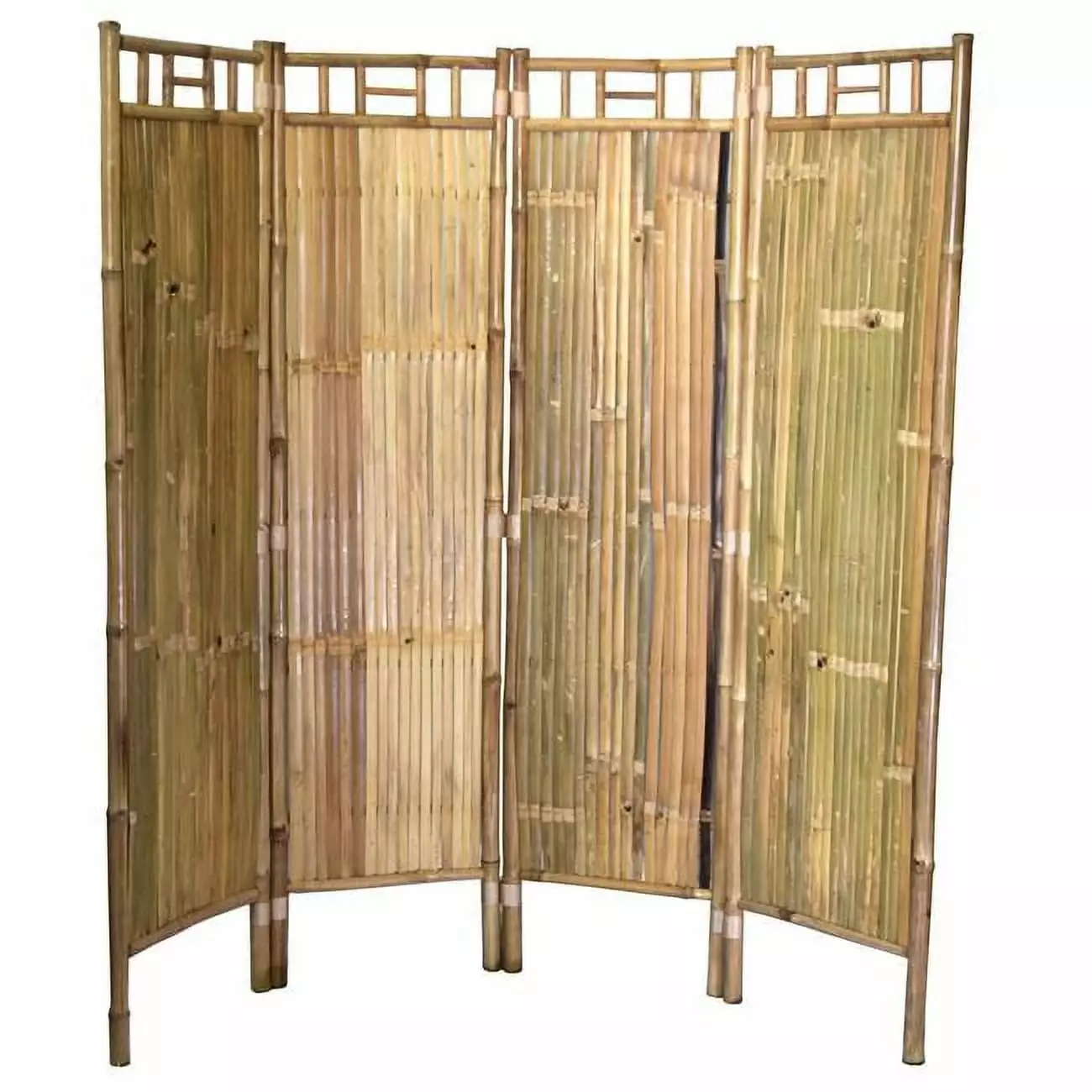 Bamboo 4 Panel Screen Room Divider Privacy and Home Decor Heat Wave