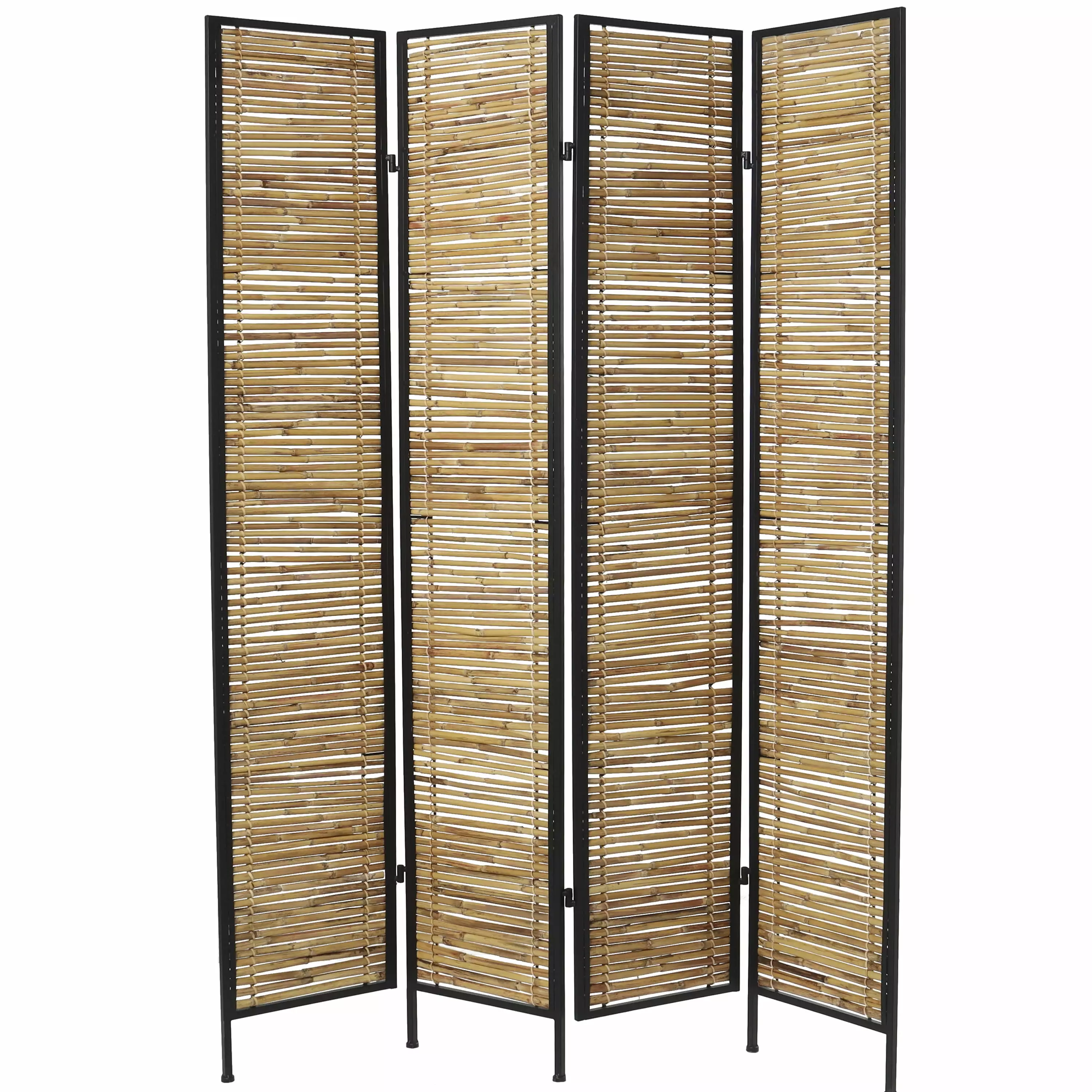 Novogratz 63x71 Light Brown Bamboo 4 Panel Handmade Room Divider Screen The Novogratz