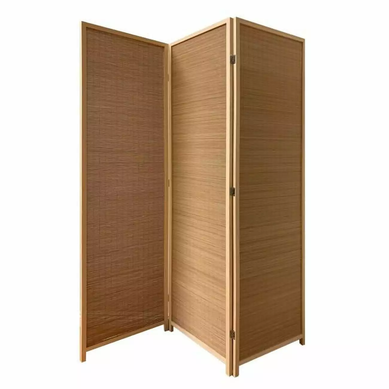 Brown Bamboo 3 Panel Osaka Screen 57 x 1 x 71 - Natural Room Divider Palace Designs
