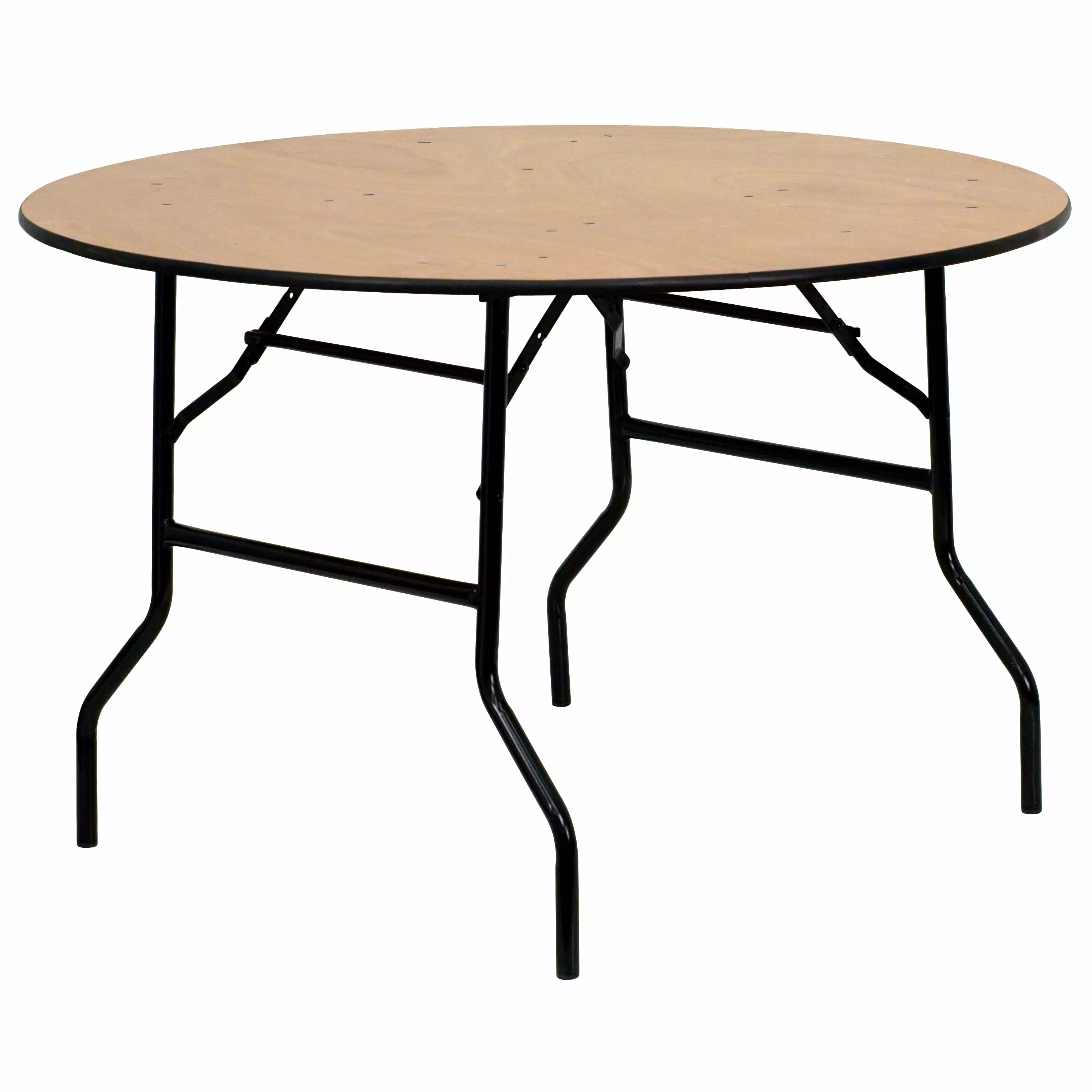 Flash Furniture Furman 4-Foot Round Wood Folding Banquet Table Clear Coated Finished Top