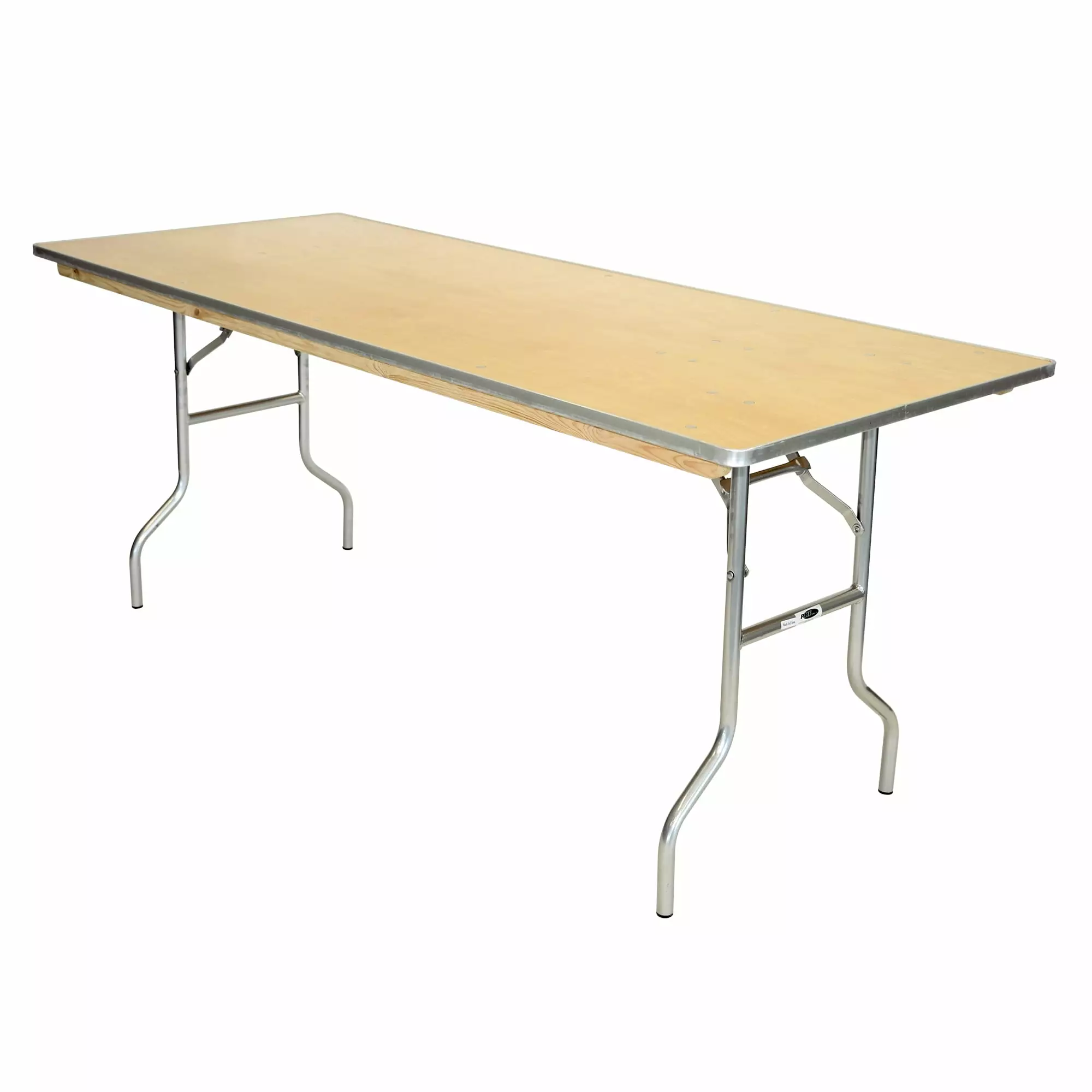 6 Foot Russian Birch Wood Banquet Table Metal Edge 30 Inch Wide