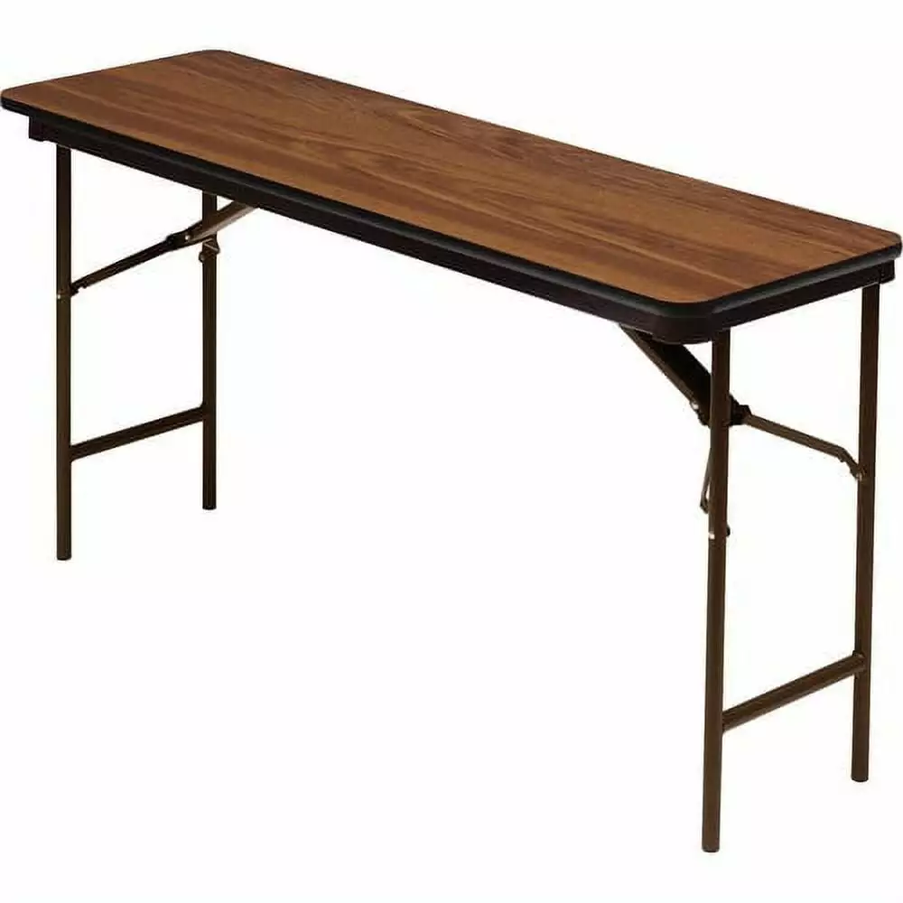 Iceberg Premium Wood Laminate Folding Table - 60 x 18 x 0.75 . Oak Melamine Rectangle Top