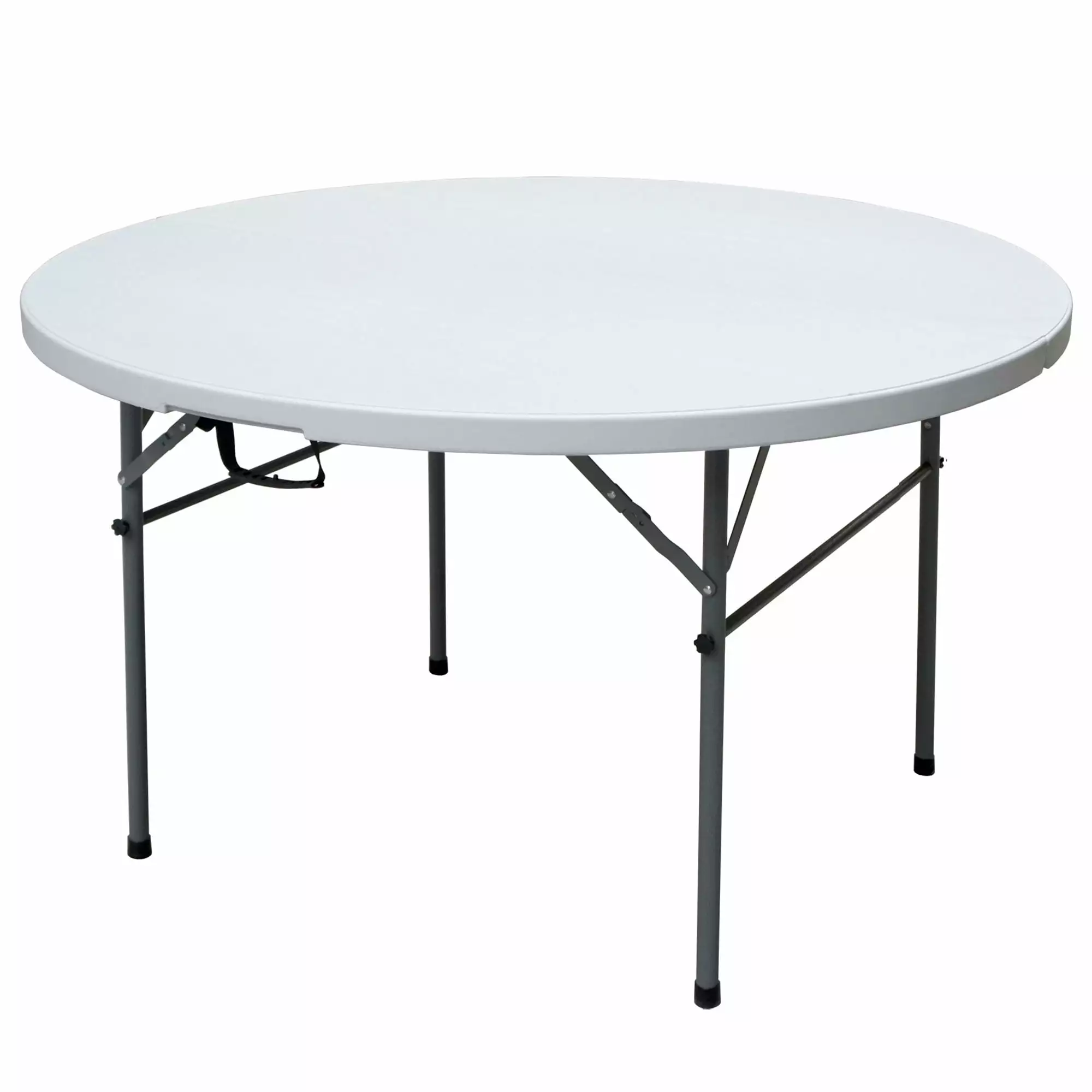 Open Box Plastic Development Group 4 Ft Round Fold Half Banquet Table White