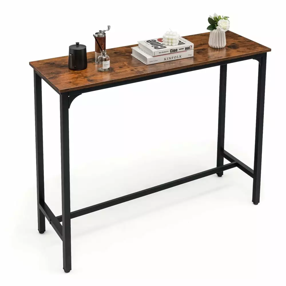 48 Narrow Console Table Long Bar Table Rectangular Kitchen Dining Table Steel Frame Console CARDEN