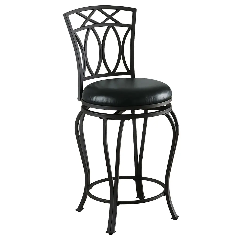 Adamsville Upholstered Swivel Counter Height Stool Black Comfortable Bar Stool