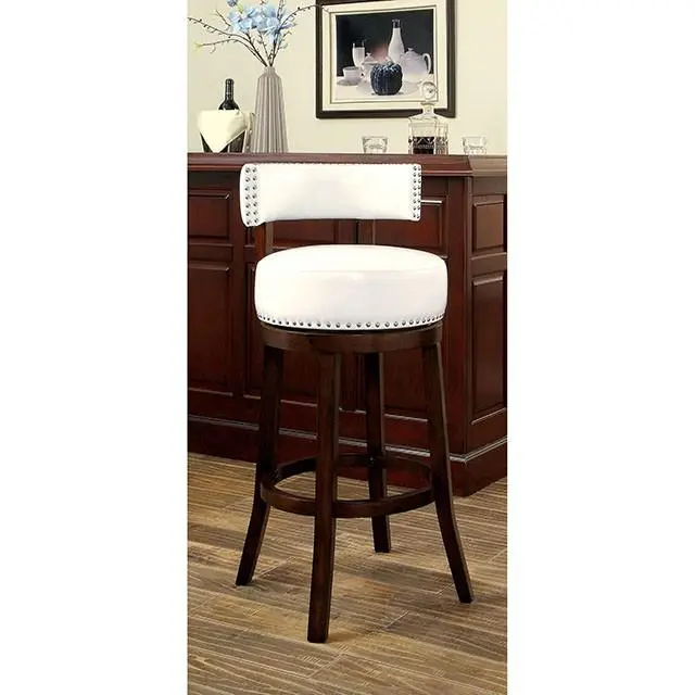 SHIRLEY Dark Oak White 24 Inch Bar Stool Modern Kitchen Counter Stool