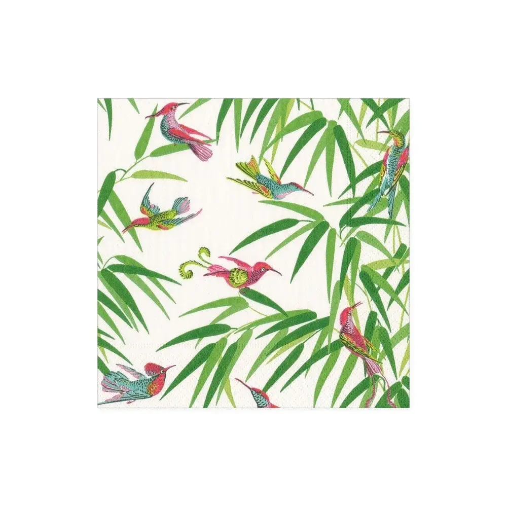 Birds Paradise Paper Cocktail Napkins Snow - 20 Per Package