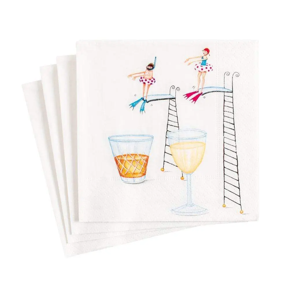 Dive Paper Cocktail Napkins - 20 Per Package