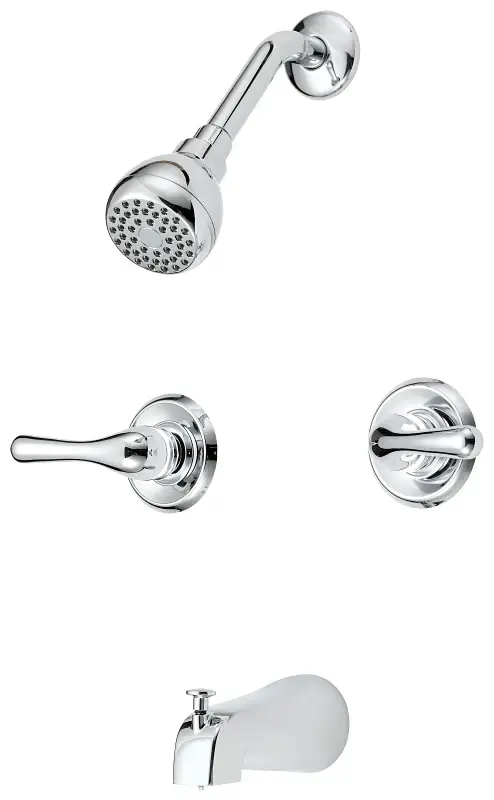Boston Harbor F2014501CP Tub/Shower, Fixed Mount Showerhead, 1.75 gpm Showerhead, 1 Spray Settings, Spelter Tub Spout