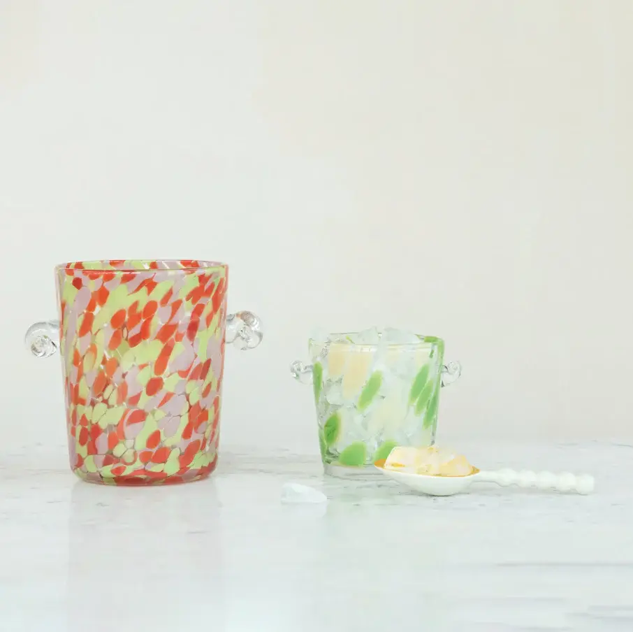 Confetti Glass Ice Bucket Supports