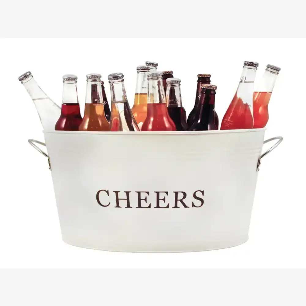 Galvanized Metal Beverage Tub w/ Deals - "Cheers"
