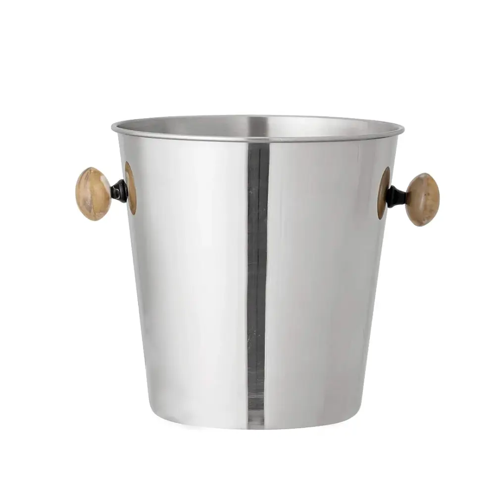 Stainless Chromed & Horn Handle Ice Bucket