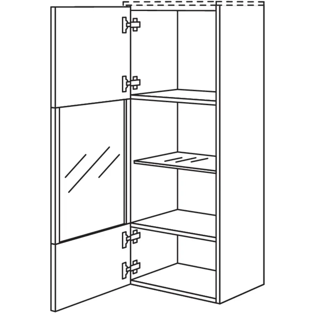 nobilia Vitrine Echtholz-Furnier MVEF45-130 45 cm