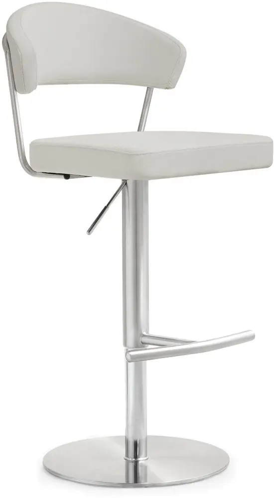 Cosmo Light Grey Stainless Steel Barstool - UK