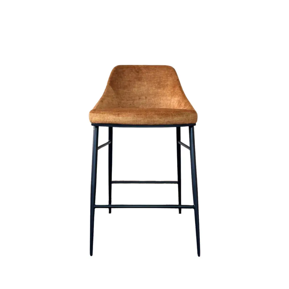 Counter Height Vai Bar Stool - Bella Velour Amber