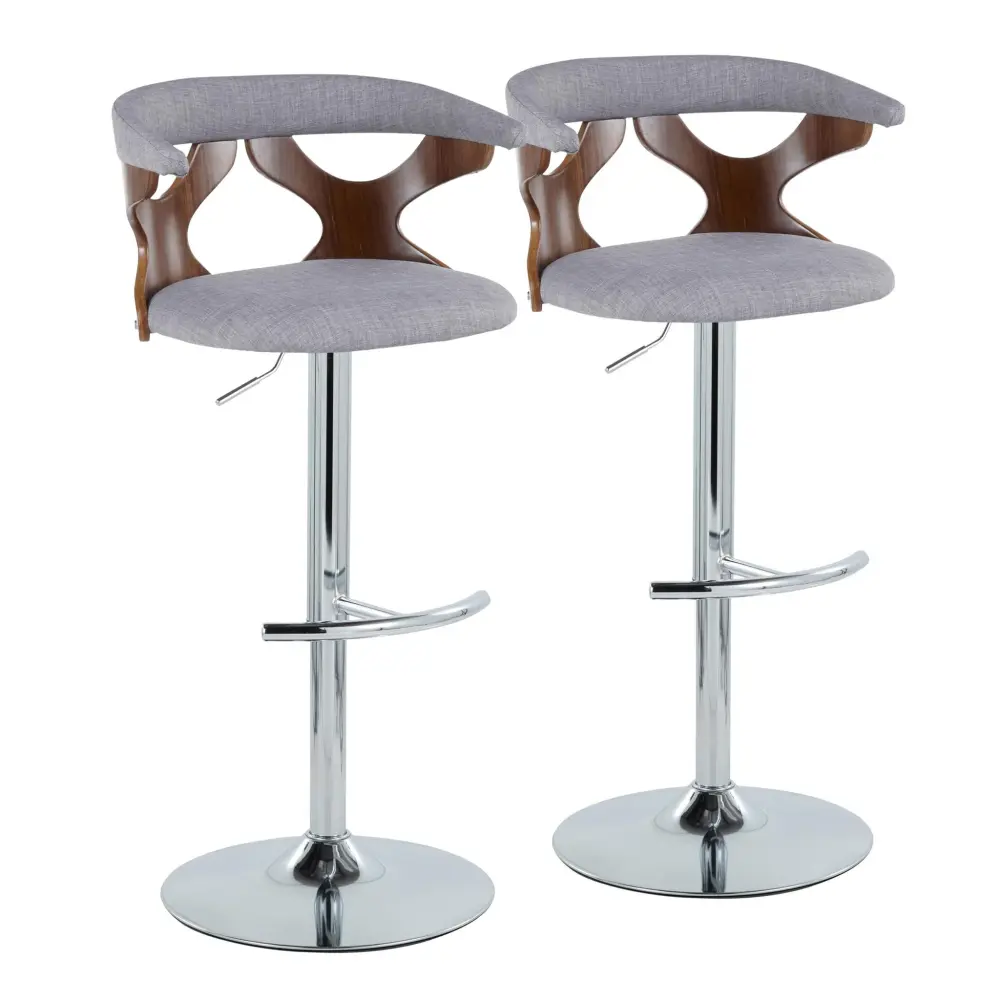 Gardenia - Mid Century Modern Tunable Barstool Swivel Rounded T Footrest (Set 2)