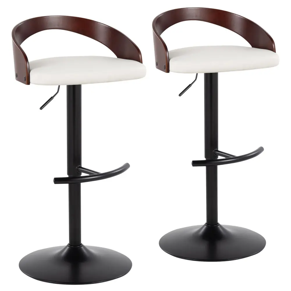 Grotto - Contemporary Adjustable Barstool Spin Rounded T Footrest (Set 2)