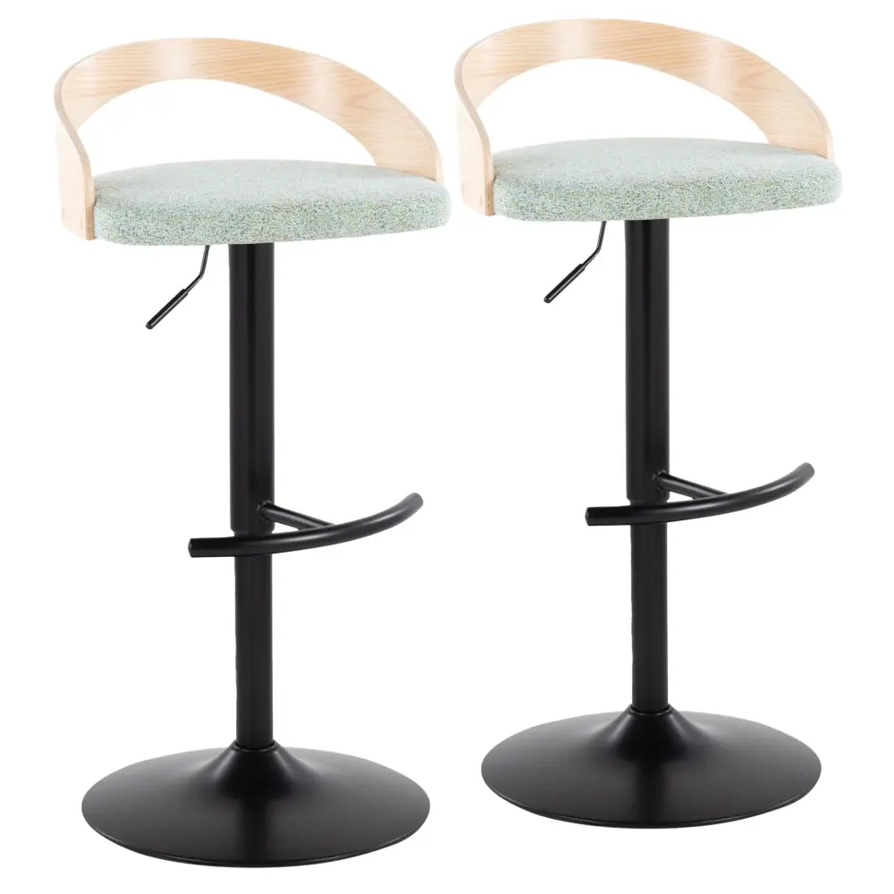 Grotto - Contemporary Adjustable Barstool Swivel & Rounded T Footrest place 2)