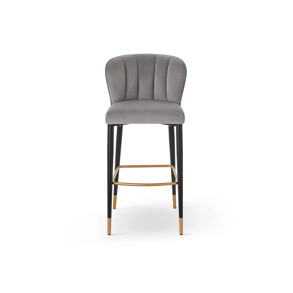 Maya Bar Stool (Crib 5) - Megan Grey & Brushed Warm alloy