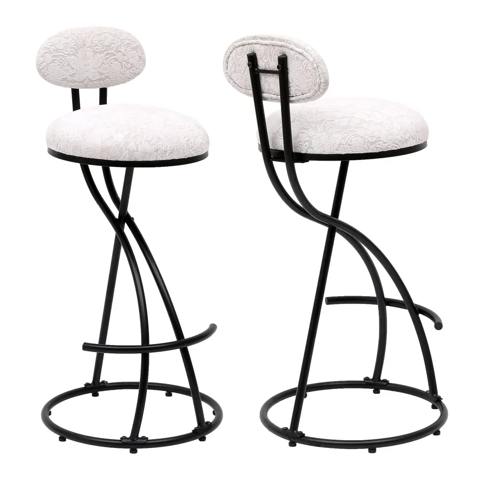 Premium Home Bar Round Print Bar Stools Upholstered Chairs Kitchen place 2)