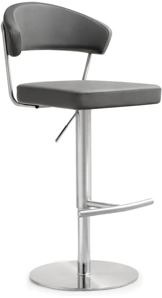 Solid Wood Cosmo Grey Stainless Metal Barstool - UK