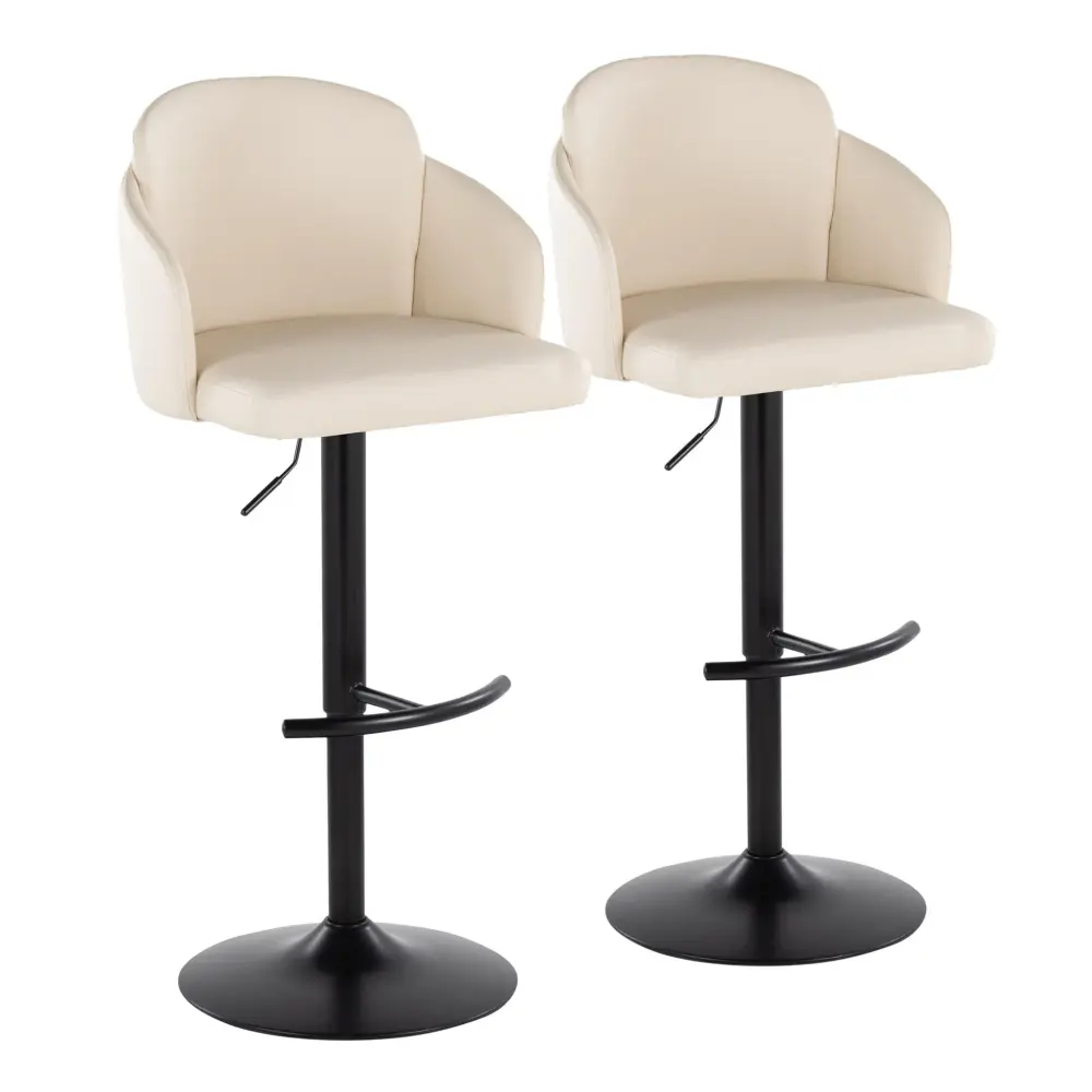 Wine Bottle Rack Dahlia - Contemporary Modifiable Barstool Swivel Rounded T Footrest (Set 2)