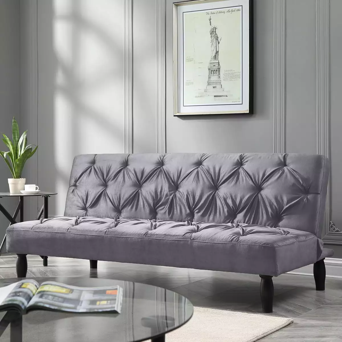 Campbell Polyester Grey Futon Futons AC Pacific