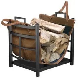 Log Bin Synthetic Leather Log Carrier Firewood Storage Panacea