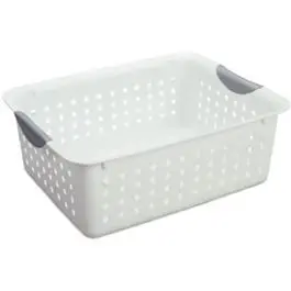 Medium Ultra Basket White Gray Inserts Handles Home Organization Sterilite