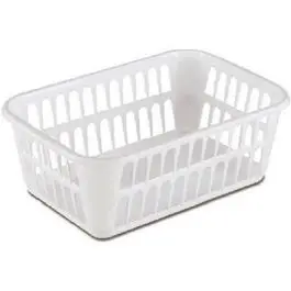 White Plastic Storage Basket 11.25 x 8 x 4.25-Inch Sterilite