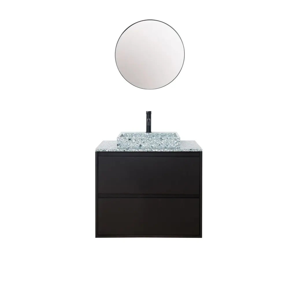 Bathroom Furniture Green Terrazzo - Cabinet Onyx Oak - 80 cm